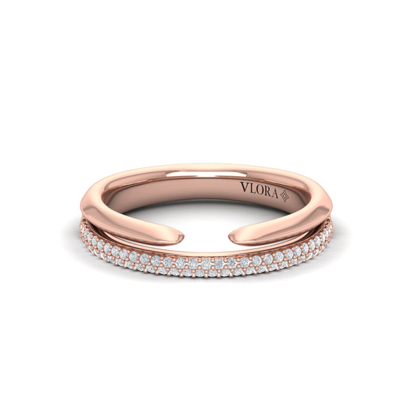Open Stackable Pave Wedding Band