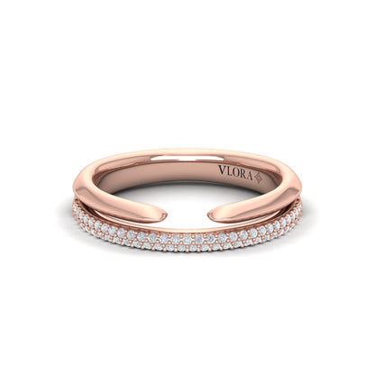 Open Stackable Pave Wedding Band