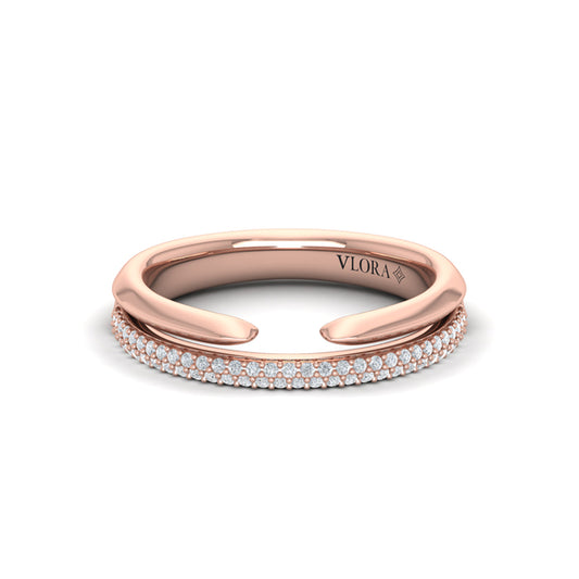 Open Stackable Pave Wedding Band