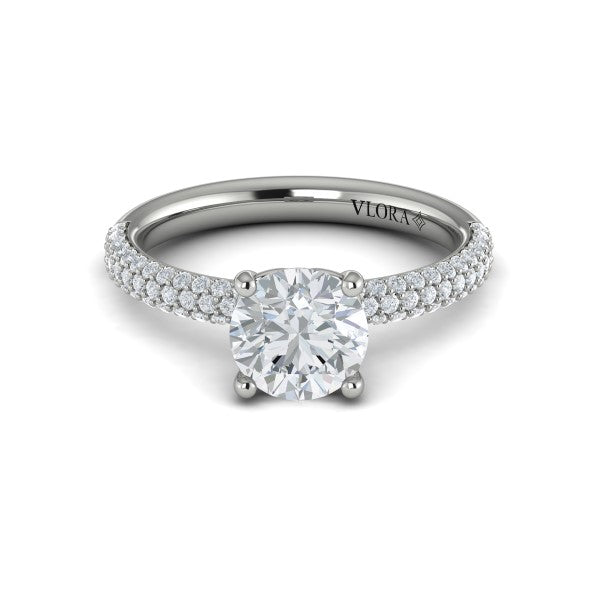 Round Classic Engagement Ring in Platinum by Vlora Bridal