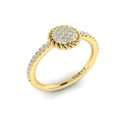 Round Shaped Diamond Pavé Ring
