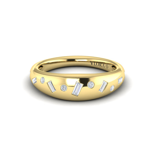 Multi Baguette and Round Dome Diamond Ring