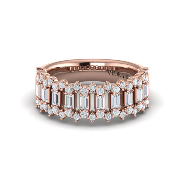 Diamond Baguette and Round Diamond Regal Ring