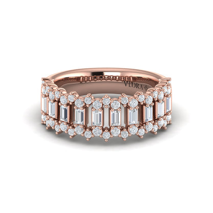 Diamond Baguette and Round Diamond Regal Ring
