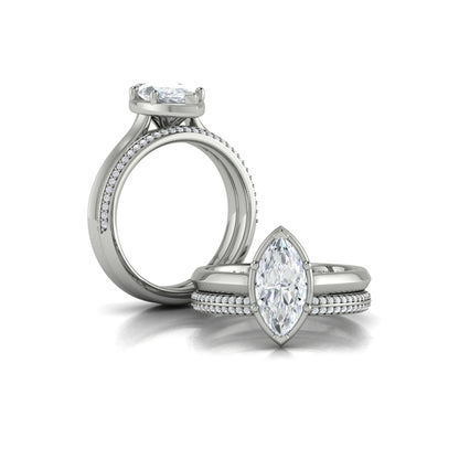 Matchign Band for Marquise Diamond  Engagement Ring