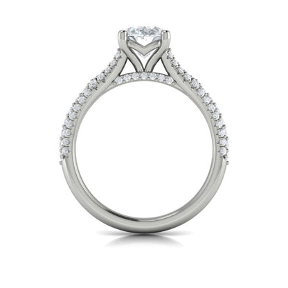 Oval Classic, Split Shank Engagement Ring in Platinum by Vlora Bridal