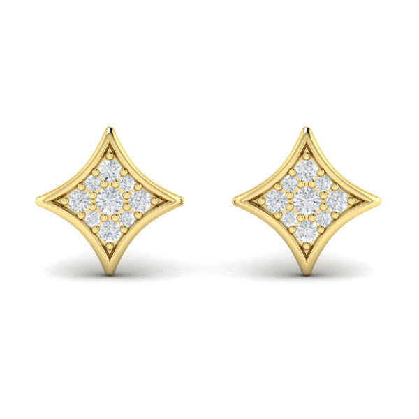 Channel Set Diamond Vlora Star Stud Earrings