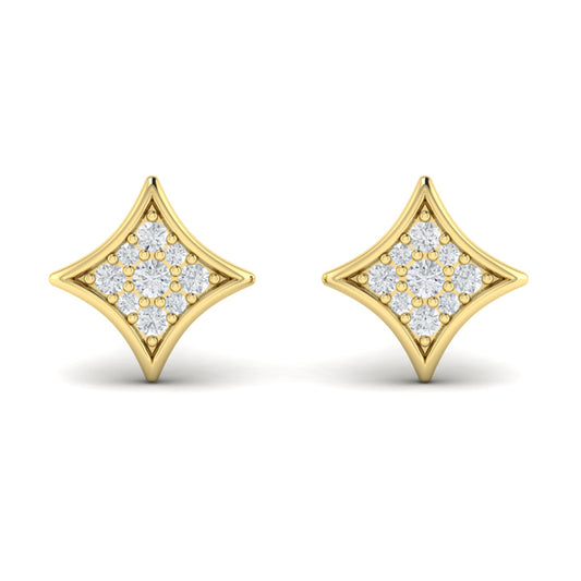 Channel Set Diamond Vlora Star Stud Earrings