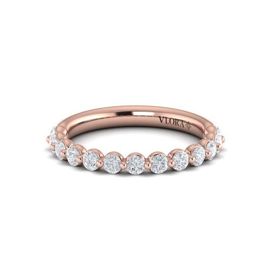 Matching Bands Wedding Band in 14K Rose Gold by Vlora Bridal