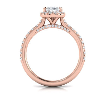 Pretty Pear Halo Engagement Ring