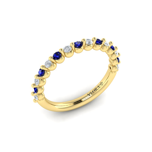 Diamond and Blue Sapphire Ring