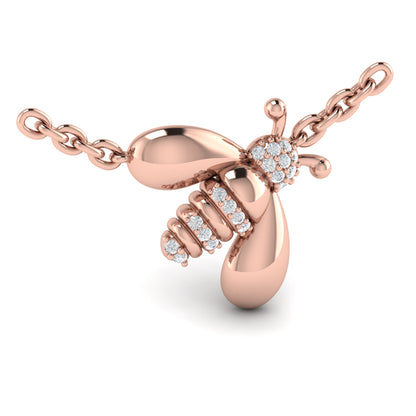 Bee Diamond Pavé Pendant Necklace