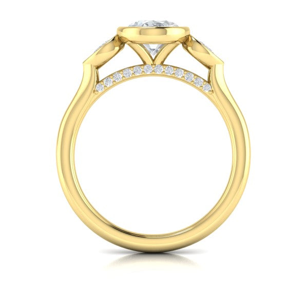 Streamlined Oval Bezel Engagement Ring