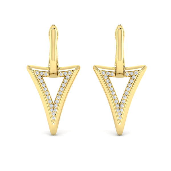 Diamond Open Double Trinity Huggie Earrings