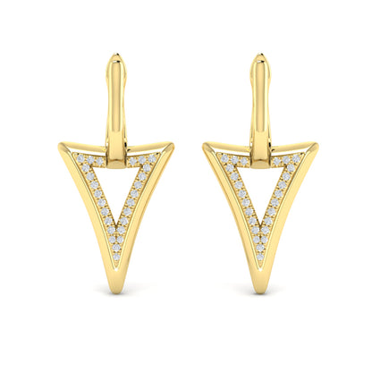 Diamond Open Double Trinity Huggie Earrings