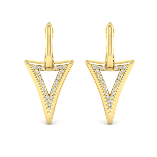 Diamond Open Double Trinity Huggie Earrings