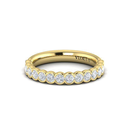 Matching Band for Round Diamond Engagement Ring with Bezel-Set Diamond Band
