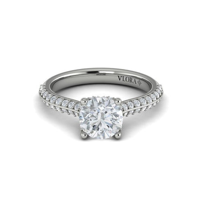 Round Classic Engagement Ring in Platinum by Vlora Bridal