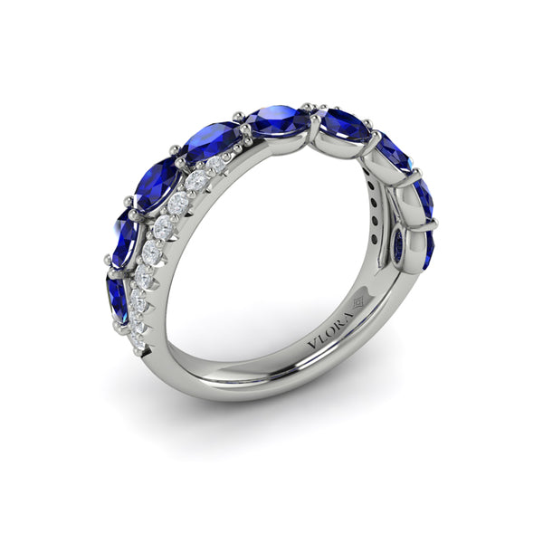 Multi Diamond and Sapphire Twist Statement Ring
