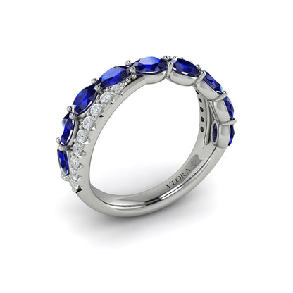 Multi Diamond and Sapphire Twist Statement Ring
