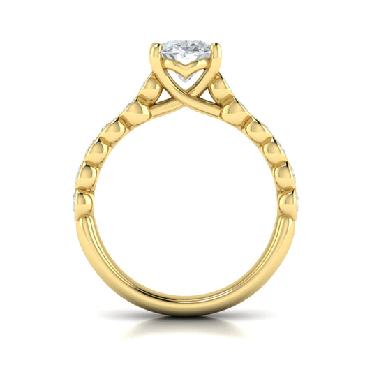 Oval Accent Oval Diamond Engagement Ring
