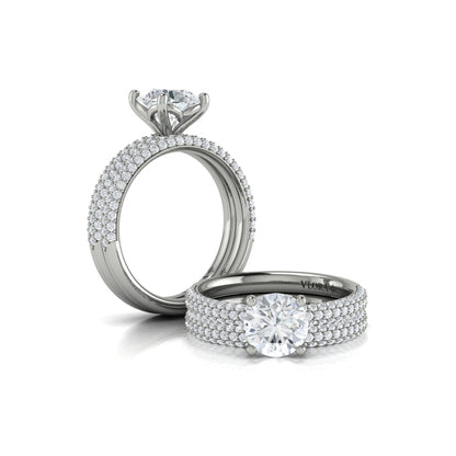 Round Classic Engagement Ring in Platinum by Vlora Bridal