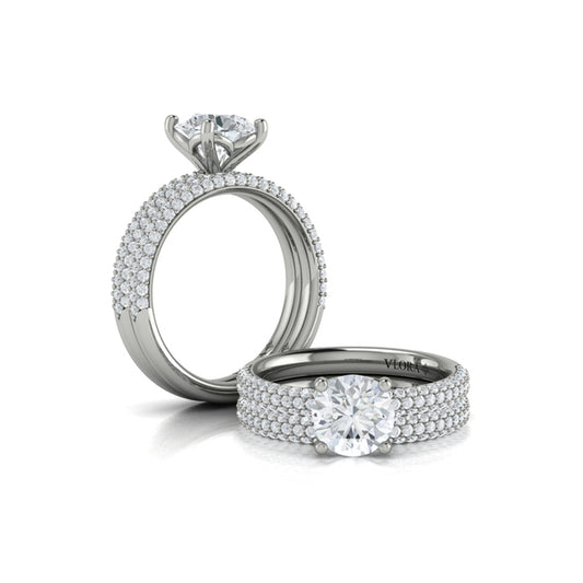 Round Classic Engagement Ring in Platinum by Vlora Bridal