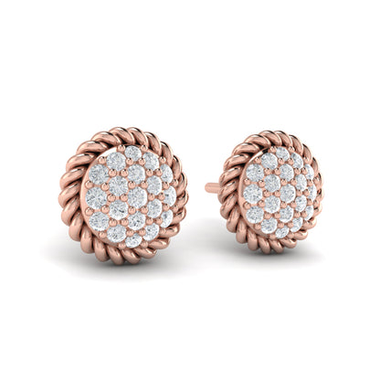 Round Shaped Diamond Pavé Earrings