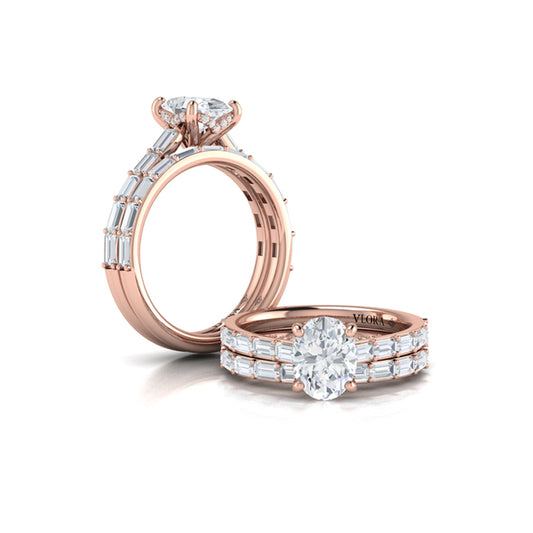 Matching Bands Wedding Band in 14K Rose Gold by Vlora Bridal
