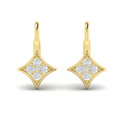Diamond Vlora Star Channel Set Huggie Earrings
