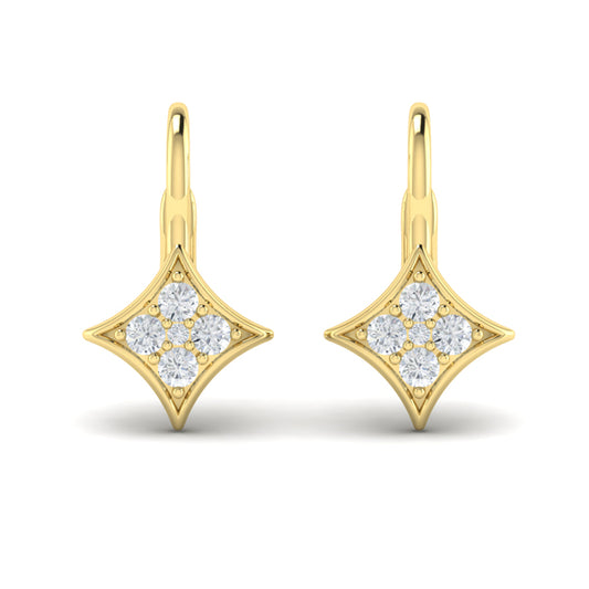 Diamond Vlora Star Channel Set Huggie Earrings
