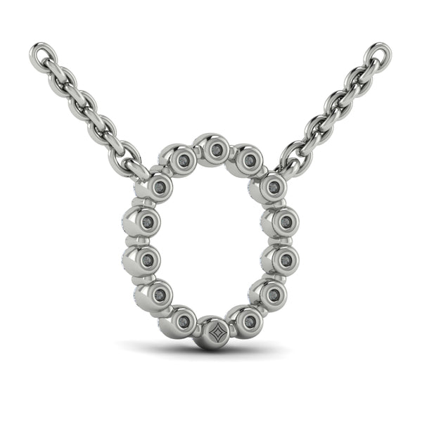 Diamond Alphabet Pendant Necklace, O