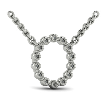 Diamond Alphabet Pendant Necklace, O
