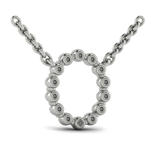 Diamond Alphabet Pendant Necklace, O