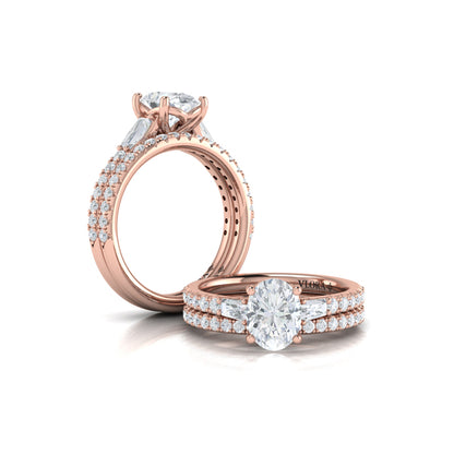 Matching Bands Wedding Band in 14K Rose Gold by Vlora Bridal