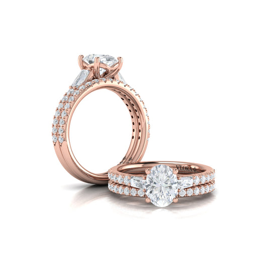 Matching Bands Wedding Band in 14K Rose Gold by Vlora Bridal