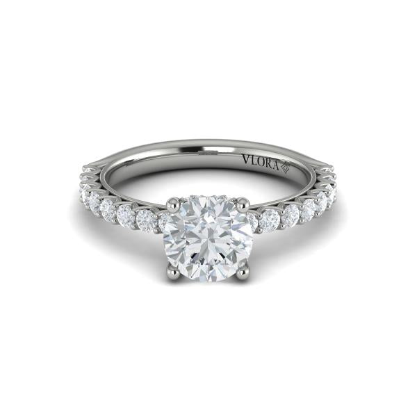 Round Classic Engagement Ring in Platinum by Vlora Bridal