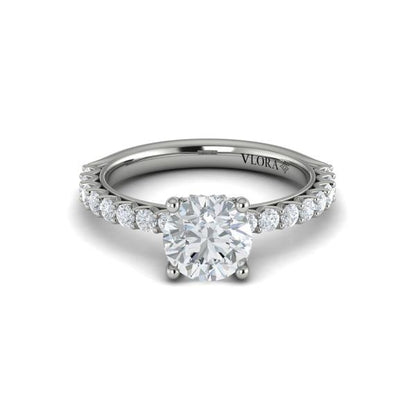 Round Classic Engagement Ring in Platinum by Vlora Bridal