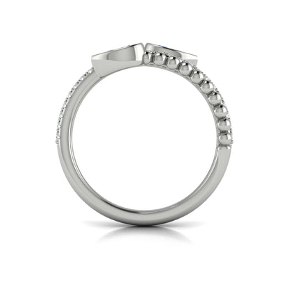 Double Pear Shaped Sapphire and Diamond Wrap Ring