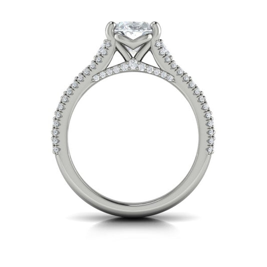 Oval Halo Engagement Ring in Platinum by Vlora Bridal