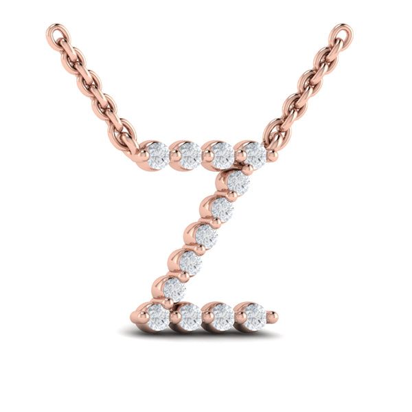 Diamond Alphabet Pendant Necklace, Z