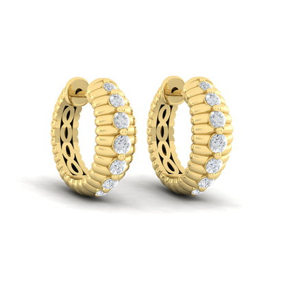 Ribbed Huggie Earrings