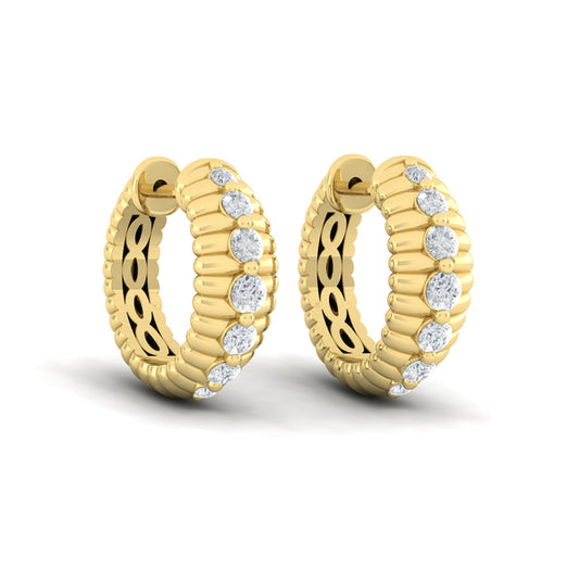 Ribbed Huggie Earrings