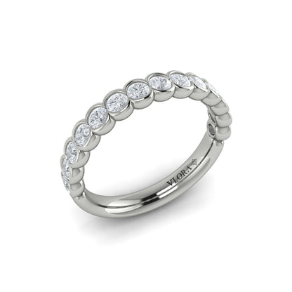 Matching Band for Round Diamond Engagement Ring with Bezel-Set Diamond Band