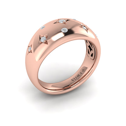 Diamond Vlora Star Dome Ring