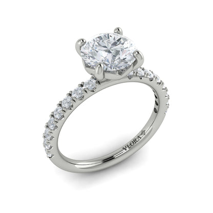 Round Classic Engagement Ring in Platinum by Vlora Bridal