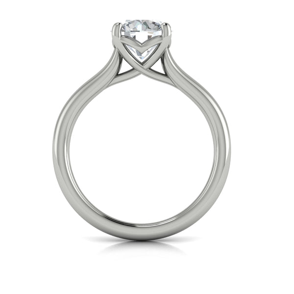 Round Solitaire Engagement Ring in Platinum by Vlora Bridal