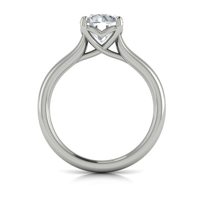 Round Solitaire Engagement Ring in Platinum by Vlora Bridal