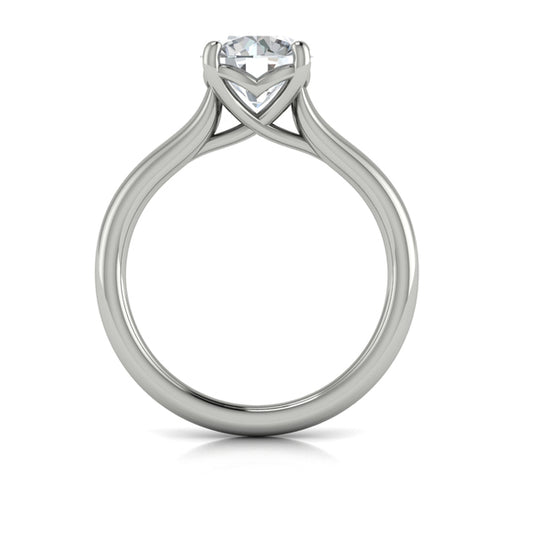 Round Solitaire Engagement Ring in Platinum by Vlora Bridal