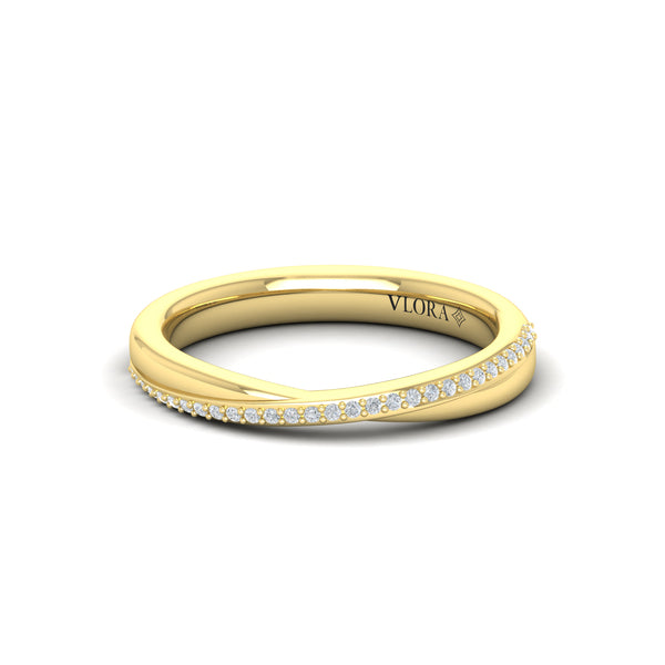 Slim Crossed Stackable Band